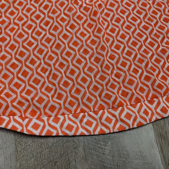 41 Hawthorn Orange and White Sheer Top Elbow Length - Picture 11 of 15